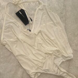 White V-Neck Bodysuit